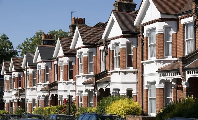 A Row of Residential Houses. 